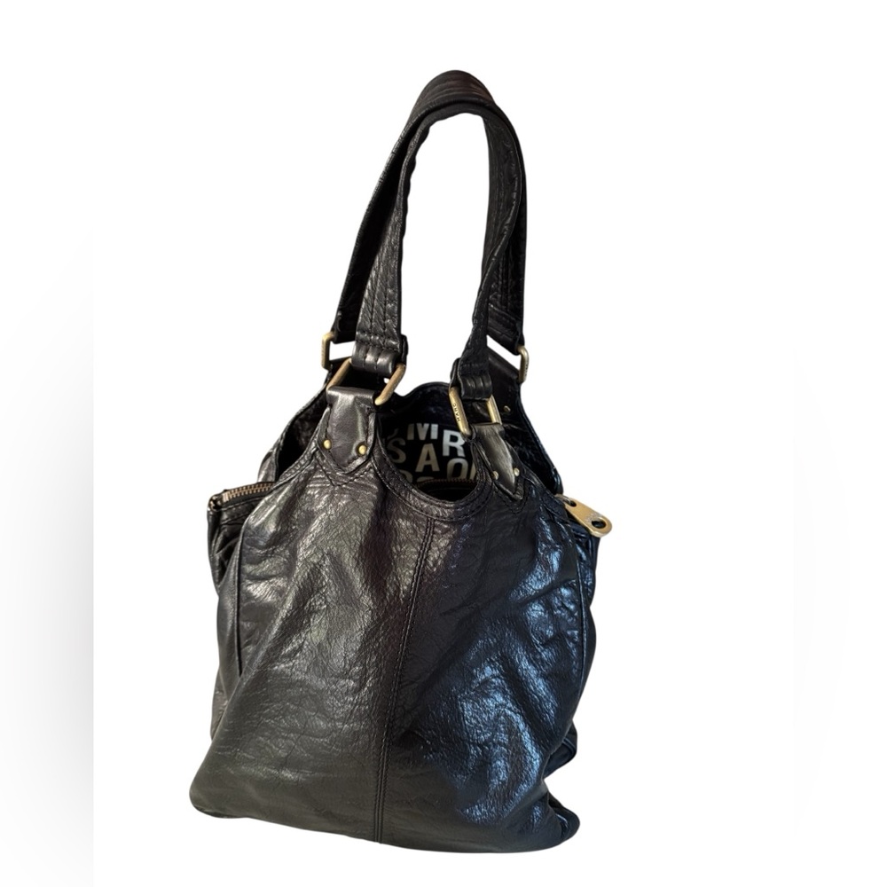 Elegant Black Leather Tote Bag - Picture 7 of 15